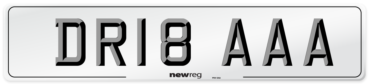 DR18 AAA Number Plate from New Reg
